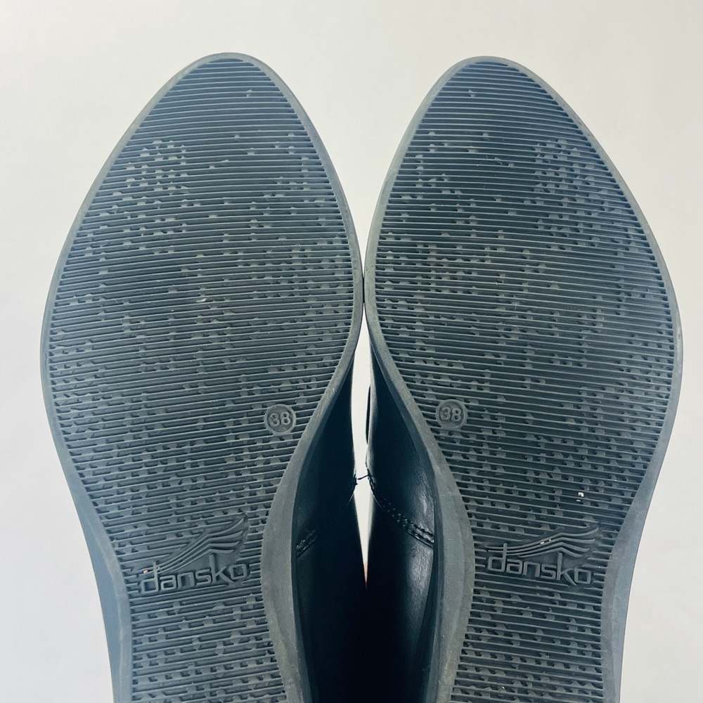 Dansko Shanda Shoes Womens 38/7.5-8‎ Black Leather Waterproof Wedge Heel Comfort - Picture 6 of 12